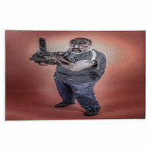 Zombie With Mechanical Saw Rugs 52738660