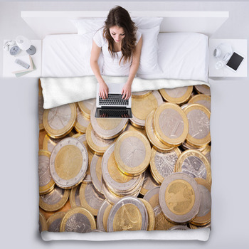 1 E 2 Euro Fleece Blanket