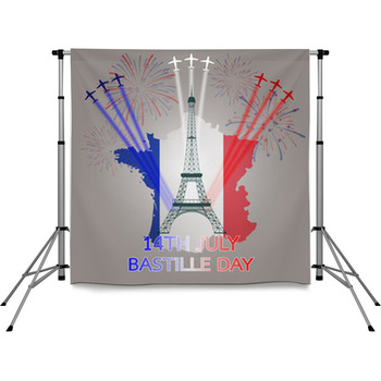 14th July Bastille Day Of France Pole Pocket Backdrop