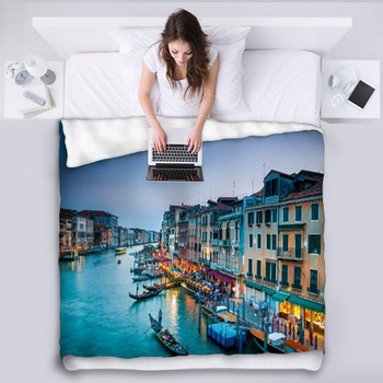 221 Grand Canal Venice Colorful Fleece Blanket