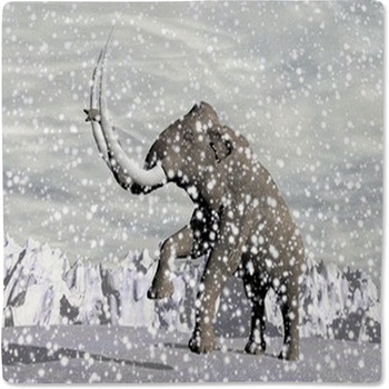 3D Mammoth In Winter During Ice Age Baby Blanket