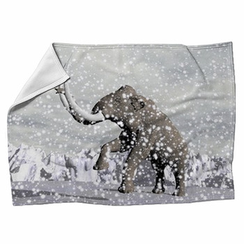 3D Mammoth In Winter During Ice Age Fleece Blanket