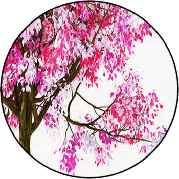 3d Render Image Of Pink Spring Tree Round Rug