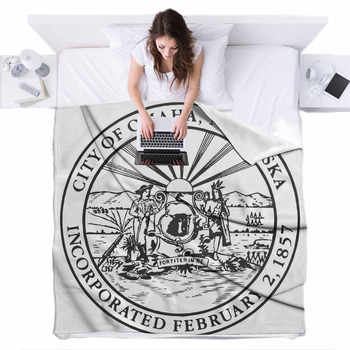 3d Seal Of Omaha Nebraska Usa 3d Fleece Bed Blanket