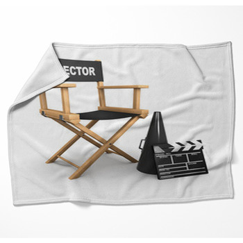 3d The Film Directors Chair Is Empty Woven Throw Blanket
