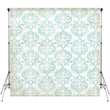 481 Blue White Damask Custom Size Backdrop