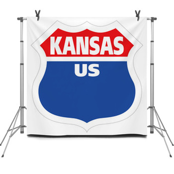 ??50? ????? Us Route Sighn Board Kansas  Fleece Backdrop
