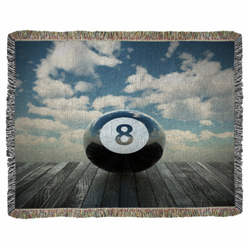 8 Ball 3d Illustration Woven Throw Blanket