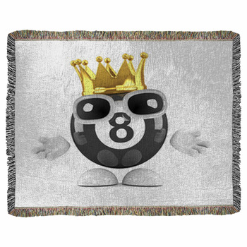 8 Ball Is King Woven Throw Blanket