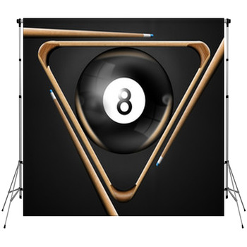 8 Billiards Pool Games Fleece Backdrop