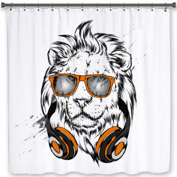 A Beautiful Lion Wearing Custom Size Shower Curtain