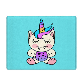 A Cute Little Unicorn Monster Character Vector Bath Mat