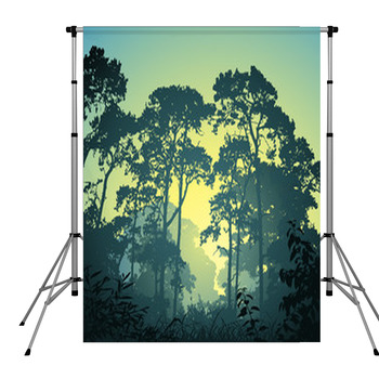 A Forest Landscape With Trees And Pole Pocket Backdrop