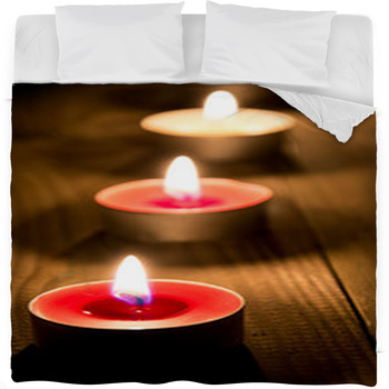 A Line Of Burning Candles Fleece Bed Blanket