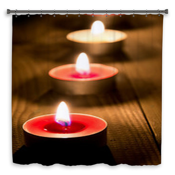 A Line Of Burning Candles Shower Curtain