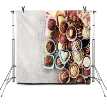 A Lot Of Variety Chocolate Pralines Fleece Backdrop