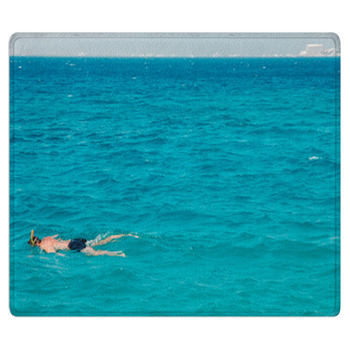 A Man Swims With A Mask Area Rug