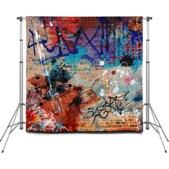 A Messy Graffiti Wall Background Custom Size Backdrop