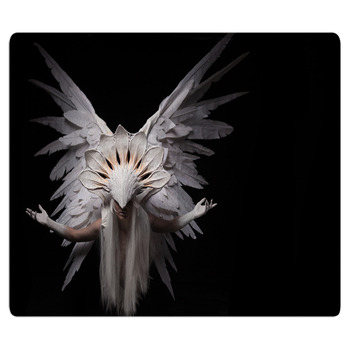 A Portrait Of A Young Girl And A White Angel Bath Mat