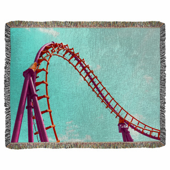 A Roller Coaster Design In Orange Woven Throw Blanket