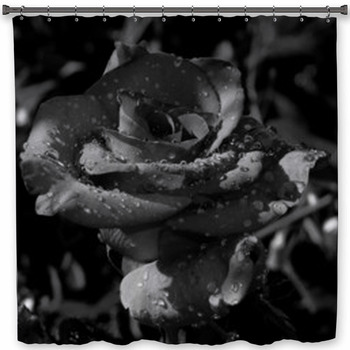 Black And White Floral Shower Curtains Mats Towels Personalize