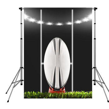 A Soccer Ball On A Soccer Field Pole Pocket Backdrop