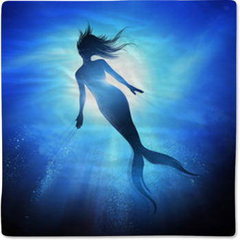 A Swimming Mermaid Silhouette With A Long Baby Blanket