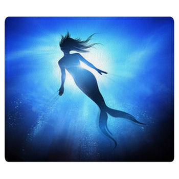 A Swimming Mermaid Silhouette With A Long Fish Bath Mat
