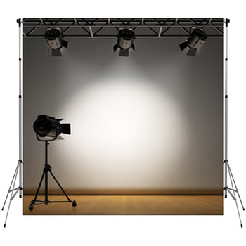 A Vintage Theater Spotlight On A Custom Size Backdrop