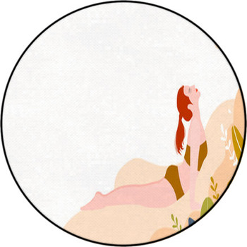A Woman Practicing Yoga Background Round Rug