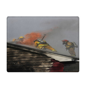 Abandoned House In Flame Bath Mat