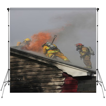 Abandoned House In Flame Fleece Backdrop