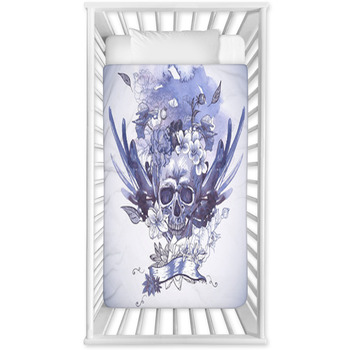 Abstract Background With Skull Baby Crib Comforter