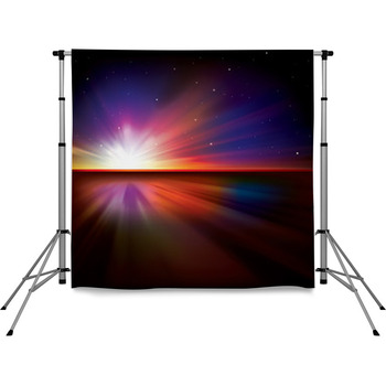 Abstract Background With Sun And Pole Pocket Backdrop