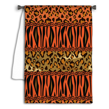 Abstract  Background With Tiger And Cheetah Skin Towel