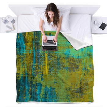 Abstract Backgrounds Fleece Bed Blanket