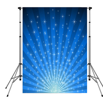 Abstract Blue Star Burst Vector Pole Pocket Backdrop