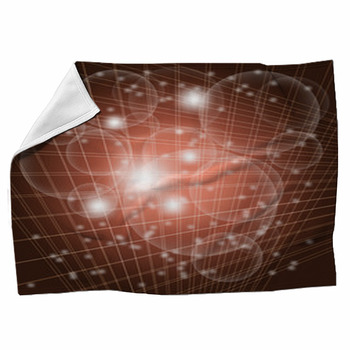Abstract Brown Grid Circle Light Fleece Blanket
