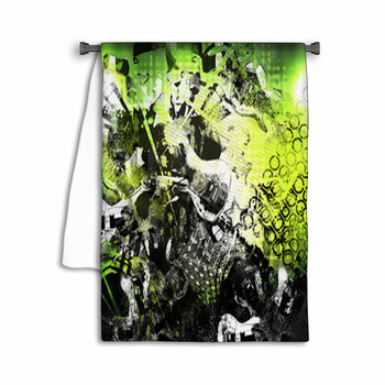 Abstract Collage Of Music, Poster Rock Concert Towel