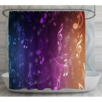 Abstract Colorful Music Background With Shower Curtain