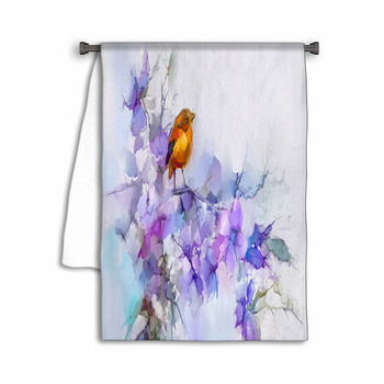 Abstract Colorful Oil Acrylic Painting Of Bird And  Towel