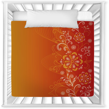 Abstract Floral Background Baby Crib Comforter