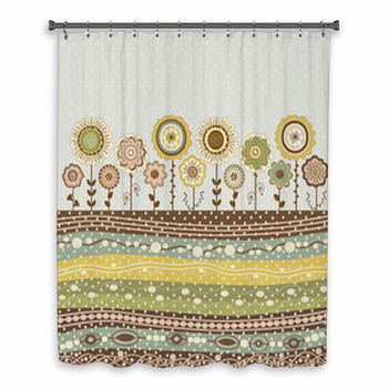Abstract Floral Card Custom Size Shower Curtain