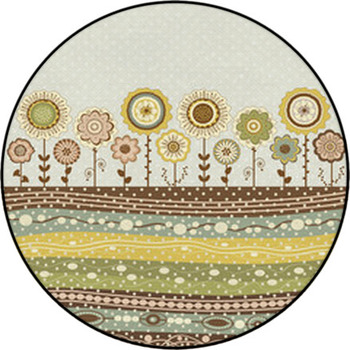 Abstract Floral Card Round Rug