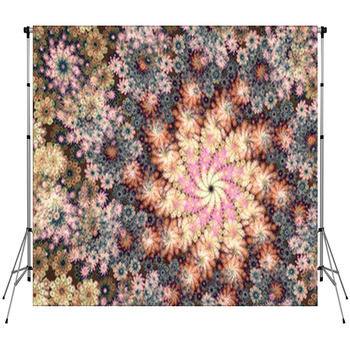Abstract Fractal Floral Backgound Fleece Backdrop