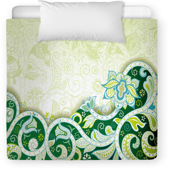 Abstract Green Floral Toddler Comforter