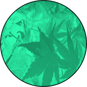 Abstract Green Leaf Background. Round Rug
