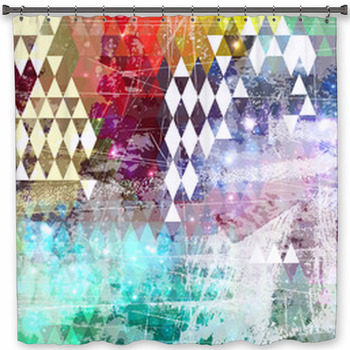 Abstract Grunge Style Background With Shower Curtain
