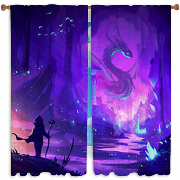 Abstract Illustration Of A Custom Size Window Curtain