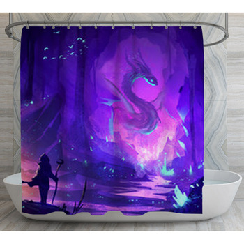 Abstract Illustration Of A Warrior Facing  Shower Curtain